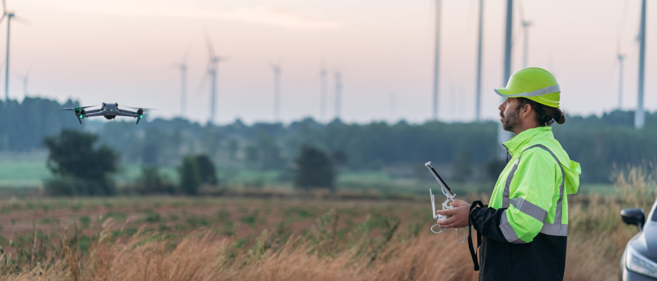 Video Production using drone in wind turbine farm