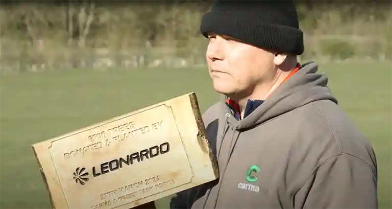 Video Production image of a tree planting plaque